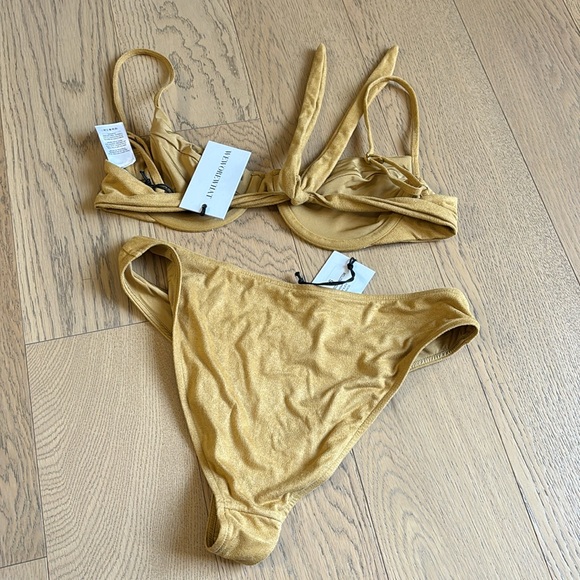 NWT WeWoreWhat Suede Bikini Set - Picture 2 of 4